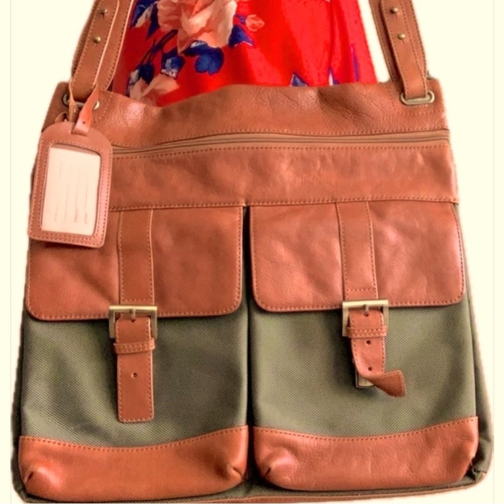 Mancini leather briefcase